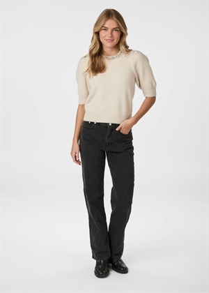Maia stone knit bluse Ivory Neo Noir 